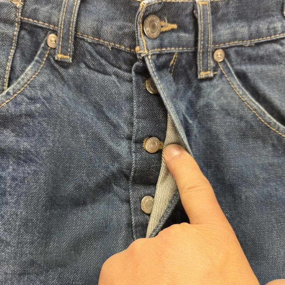 VTG Levis Engineered Jeans Mens Blue Twisted Medium Wash Button Fly Fits 30x30